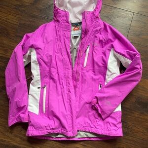 Columbia Women's Vibrant Pink and White Ski Jacket